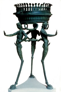Bronze, Tripod decorated with satyrs