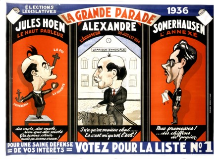 Caricature pour les élections législatives de 1936