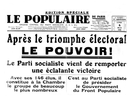 Victoire du parti socialiste aux élections législatives, 1936