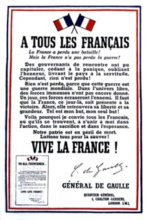 Appeal of General de Gaulle, 1940