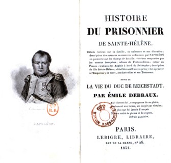 Flyleaf of 'The prisoner from Saint Helena' (Napoleon Ist)
