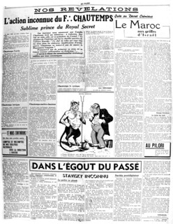 Page from the French anti-Masonic and anti-Semite newspaper 'Au Pilori'