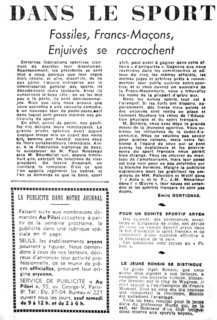 Anti-Semite article published in 'Au Pilori'