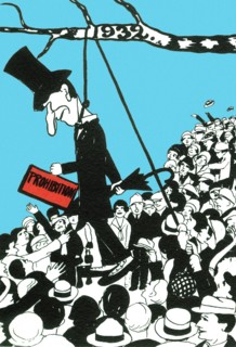 Cartoon by Harper. "Prohibition in the US"
