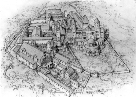 L'abbaye de Cluny (Saône et Loire). Reconstitution par K.J. Connant