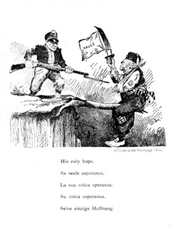 Turkey "Its only hope". Cartoon taken from the Pittsburgh Post