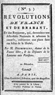 n° 3 of "Revolutions of France and Brabant", December 12 1789. Publication by Camille Desmoulins