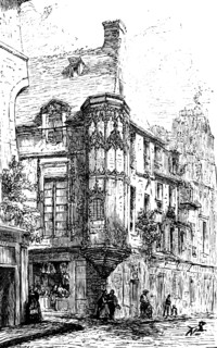 Paris. Barbette Hotel. Drawing by M. Delauney, engraved by M. Sotain in "Paris-Guide", 1867 Edition
