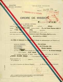 Ordre de mission de Benno Graziani, 1956