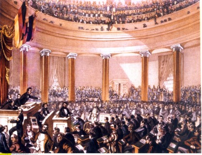 L'Assemblée nationale de Francfort à l'église "Paulskirche",  1848