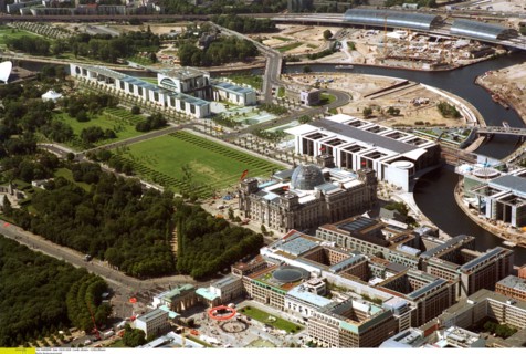 Vue aérienne du quartier gouvernemental de Berlin