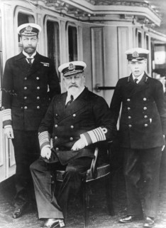 Edouard VII d'Angleterre avec le futur George V et son fils futur Edouard VIII