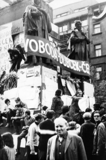Printemps de Prague : manifestants non-violents, 24 août 1968