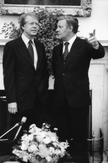 Schmidt in USA/Kanada - H. Schmidt (r) und J. Carter im Gespr„ch im Weissen Haus