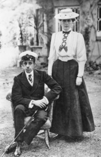 Alphonse XIII d'Espagne et son épouse Victoria Eugenie von Battenberg