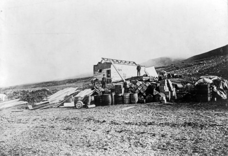 Robert Peary Lager von Polarforscher Robert E. Peary in Nord-Groenland 1909