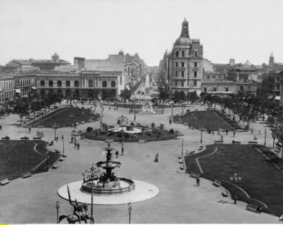 Buenos Aires: Plaza y Avenida de Mayo, um 1920