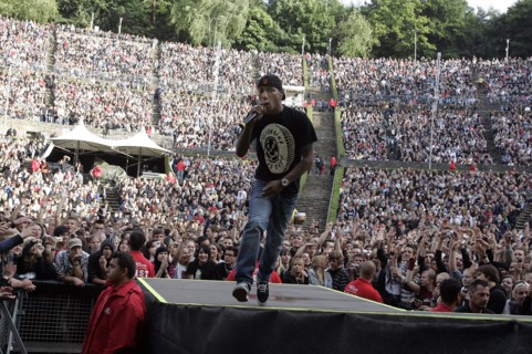 N.E.R.D. (Nerd) - Musikgruppe, Hip-Hop, USA - Saenger Pharrell Williams; Auftritt, Waldbuehne,