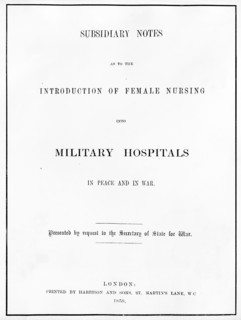 Nightingale, Florence - Krankenschwester, GB/ Titelseite einer Schrift von F.N.