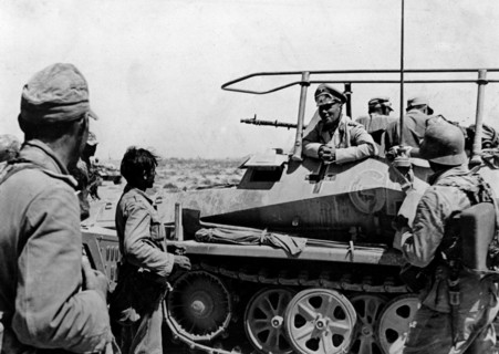 Rommel, Erwin 1891-1944
Officer, general field marshall, germany
commander of the german africa corps Feb.41-March 43 (WWII) 
Col.Gen. Rommel in his armoured command post vehicle ahaed of Tobruk (t...