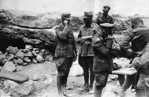 Rommel, Erwin 1891-1944
Officer, general field marshall, germany
commander of the german africa corps Feb.41-March 43 (WWII) - General Rommel in a divisions commmand post 
in the Sollum battle zone...