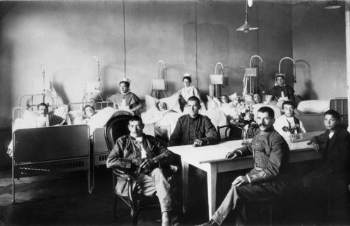 Patients suisses atteints de la grippe espagnole, 1918