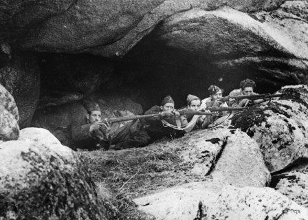 Spain : Spanish Civil War Position of Nationalist troops in the mountains