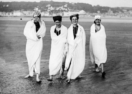 France, Normandy, bathing in Trouville-sur-Mer