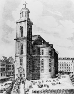 Entrée des parlementaires allemands à l'église "Paulskirche", 1848
