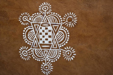 Traditional ornamental painting on a wall