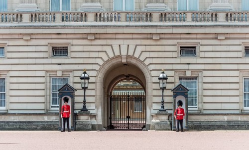 Guardsmen of the Royal Guard with bearskin cap