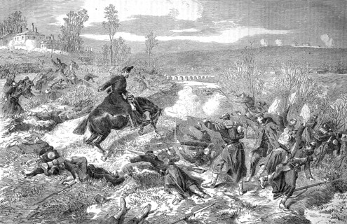 The Royal Saxon Rifle Regiment No.108 in the battle near Villiers on 2 December