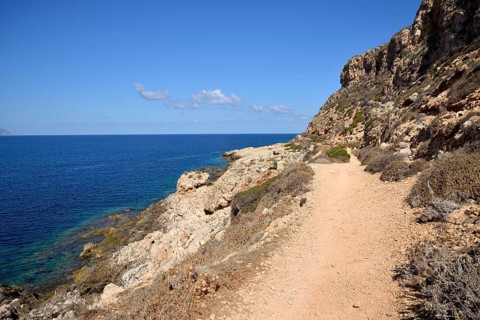 Hiking trail on the island of Levanzo