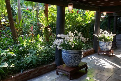 Traditional Thai wooden house on stilts