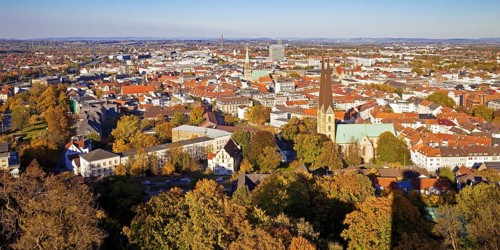 City view with Neustadter Marienkirche from Sparrenburg Castle