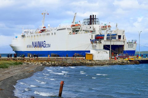 Car ferry at the port to Puerto Montt