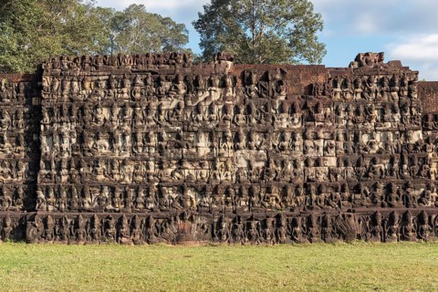 Sandstone relief on the base of Terrace of the Leper King