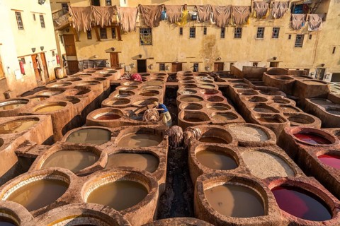 Leather dyeing tanks