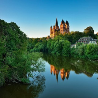 Limburg Cathedral St. Georg or St. George's Dome over the river Lahn