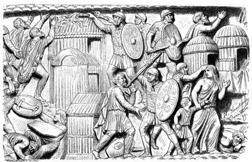 Destruction of a Germanic village by the Romans