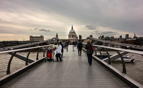 People at Millenium Bridge