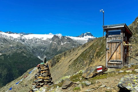 Toilet at the Bietschhorn mountain hut