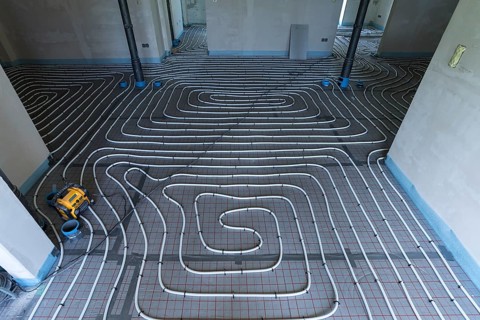 Installed underfloor heating in a new apartment
