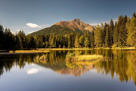 Lake Schattensee with water reflection