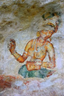 Fresco of the Cloud Girls on the Lion Rock of Sigiriya