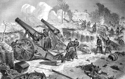 Prussian siege battery No.3 in Park Rainen near Paris