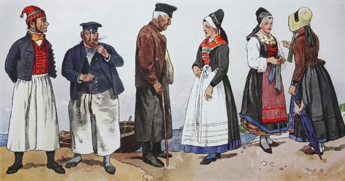 People in traditional costumes