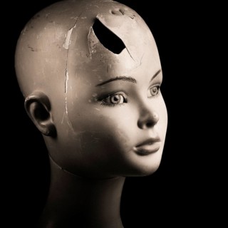 Broken head of a mannequin