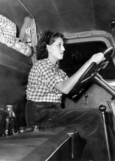 Woman driving a truck