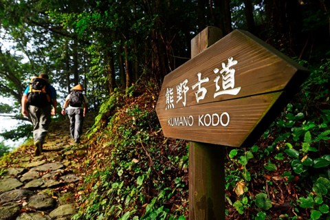 Pilgrims on footpath